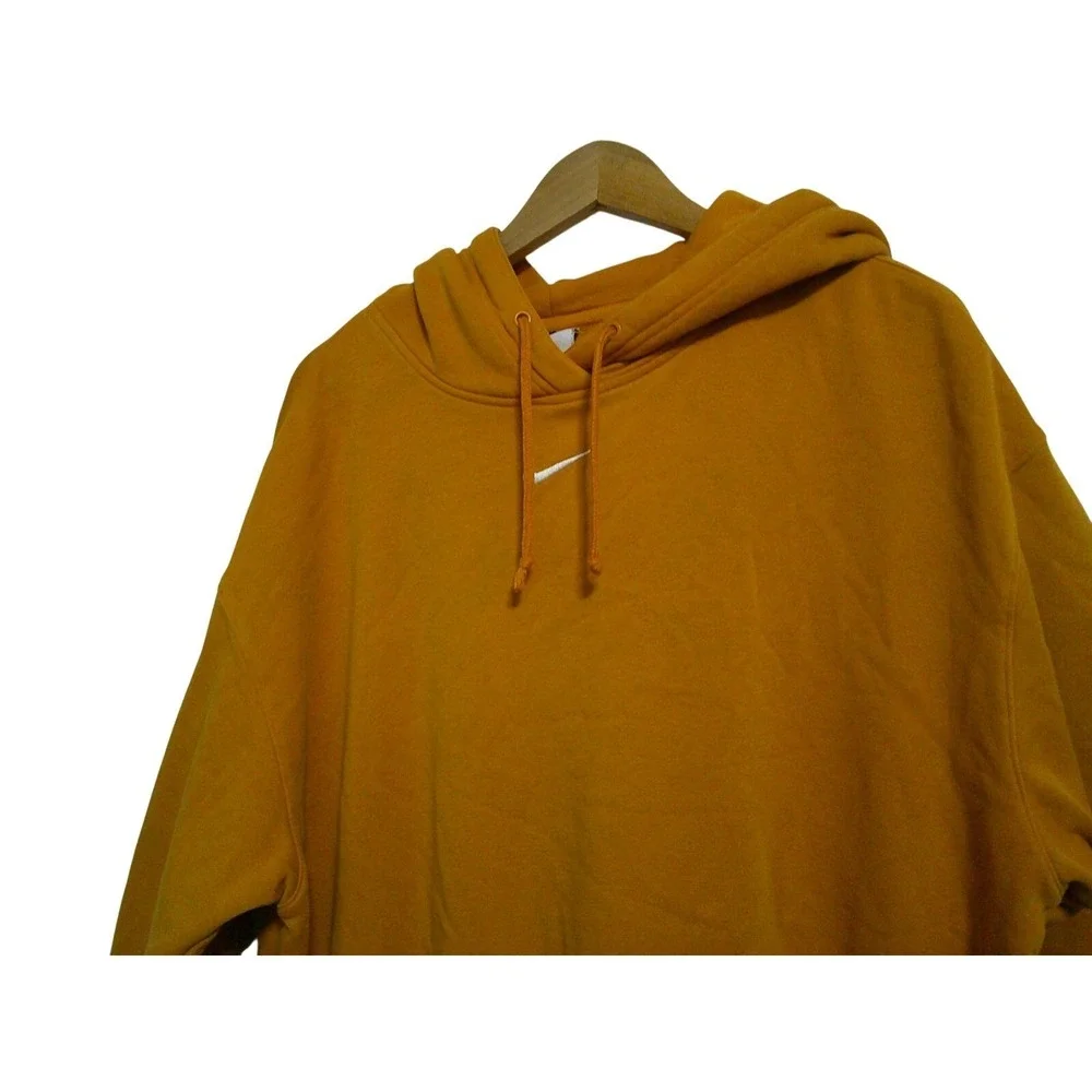 Nike Hoodie Women Large Gold Embroidered Center Swoosh Pullover DJ7668-738